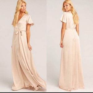 Show Me Your MuMu Champagne Wrapped Maxi Dress Large